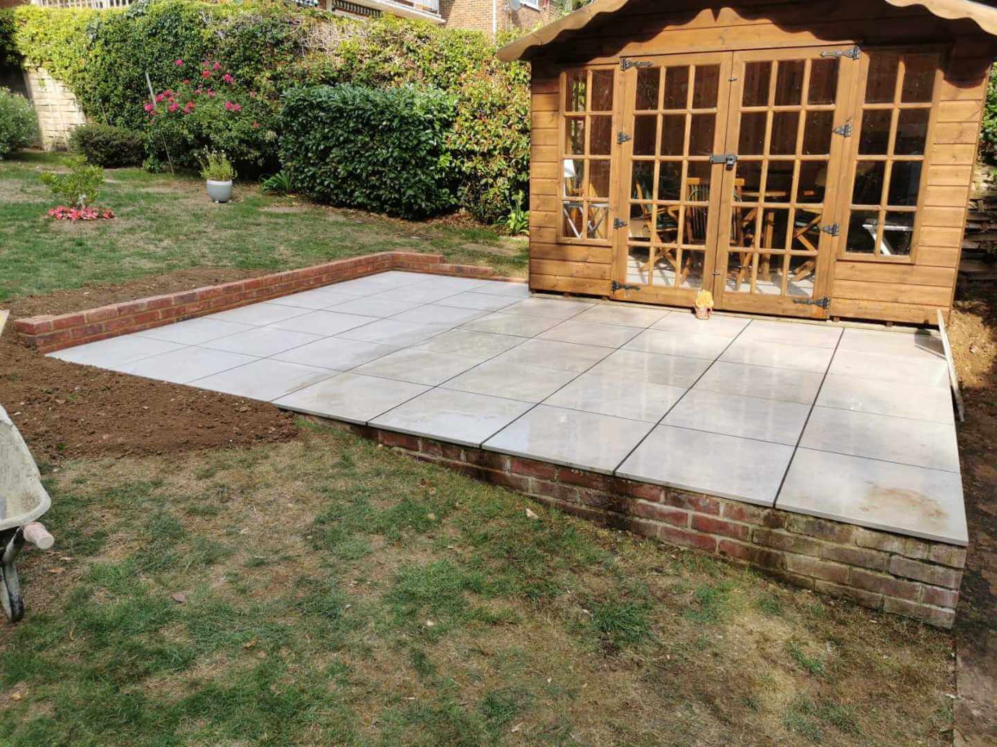 Stone tiles and shed
