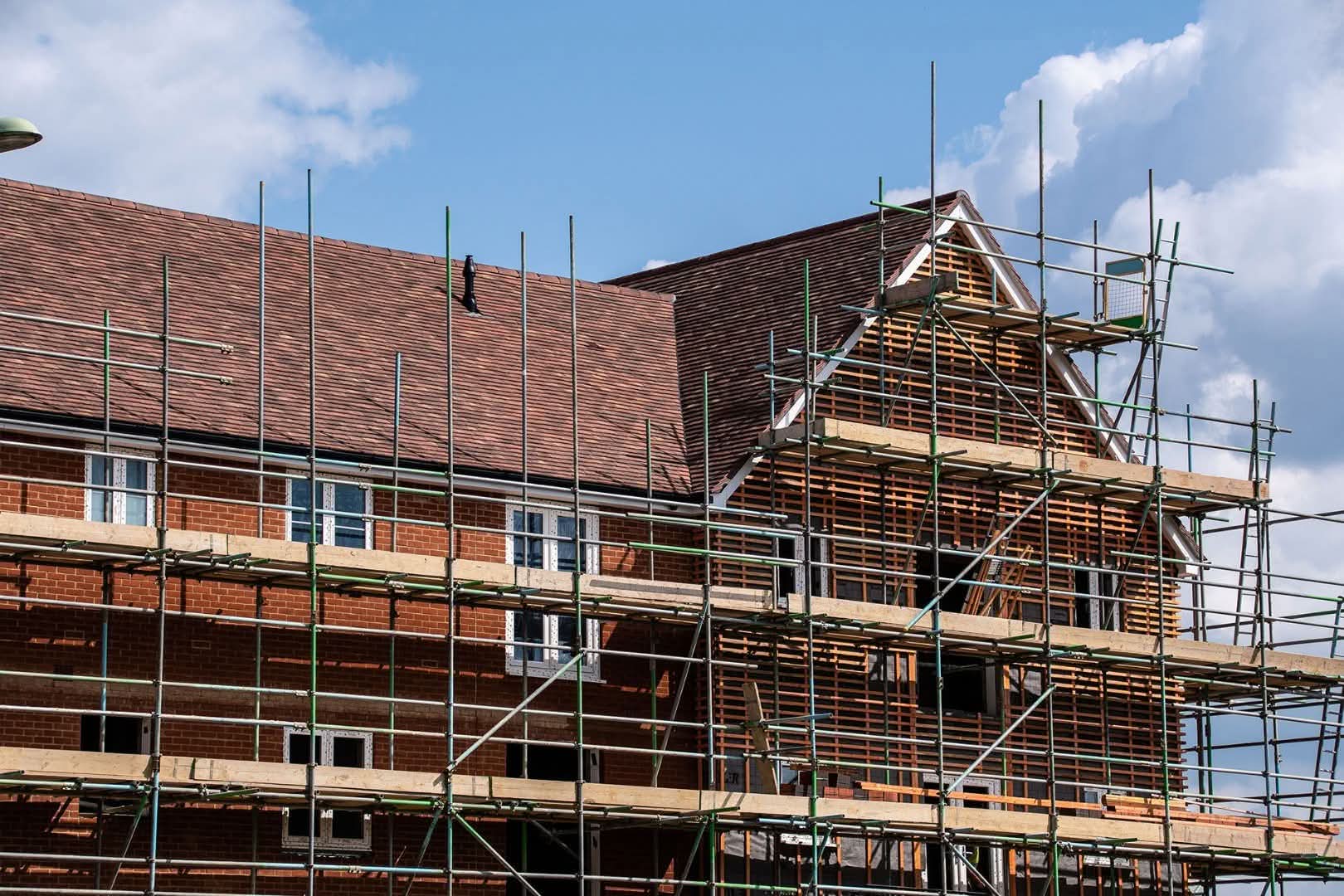 Scaffolding on house