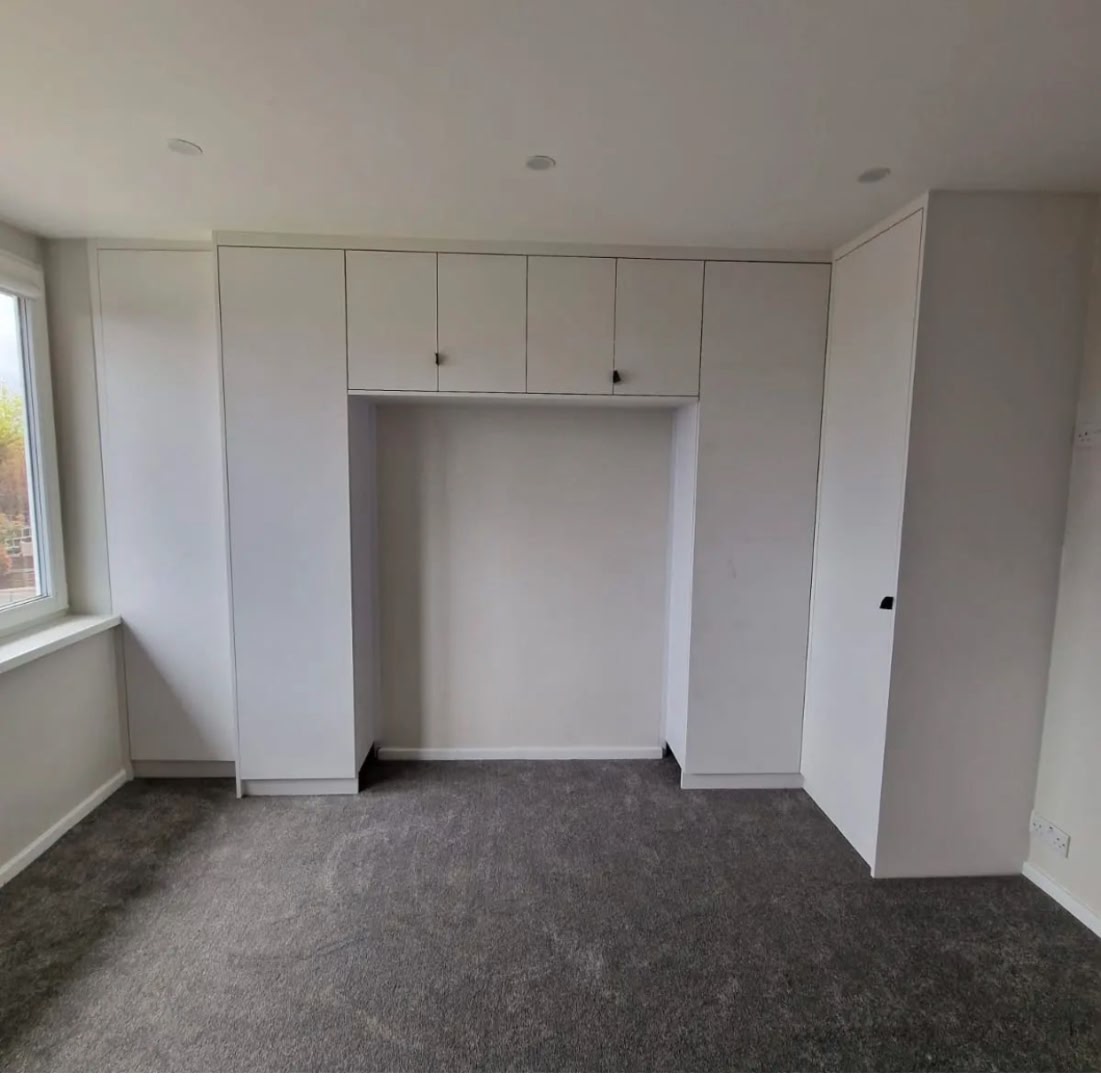 Wall storage units in house 1