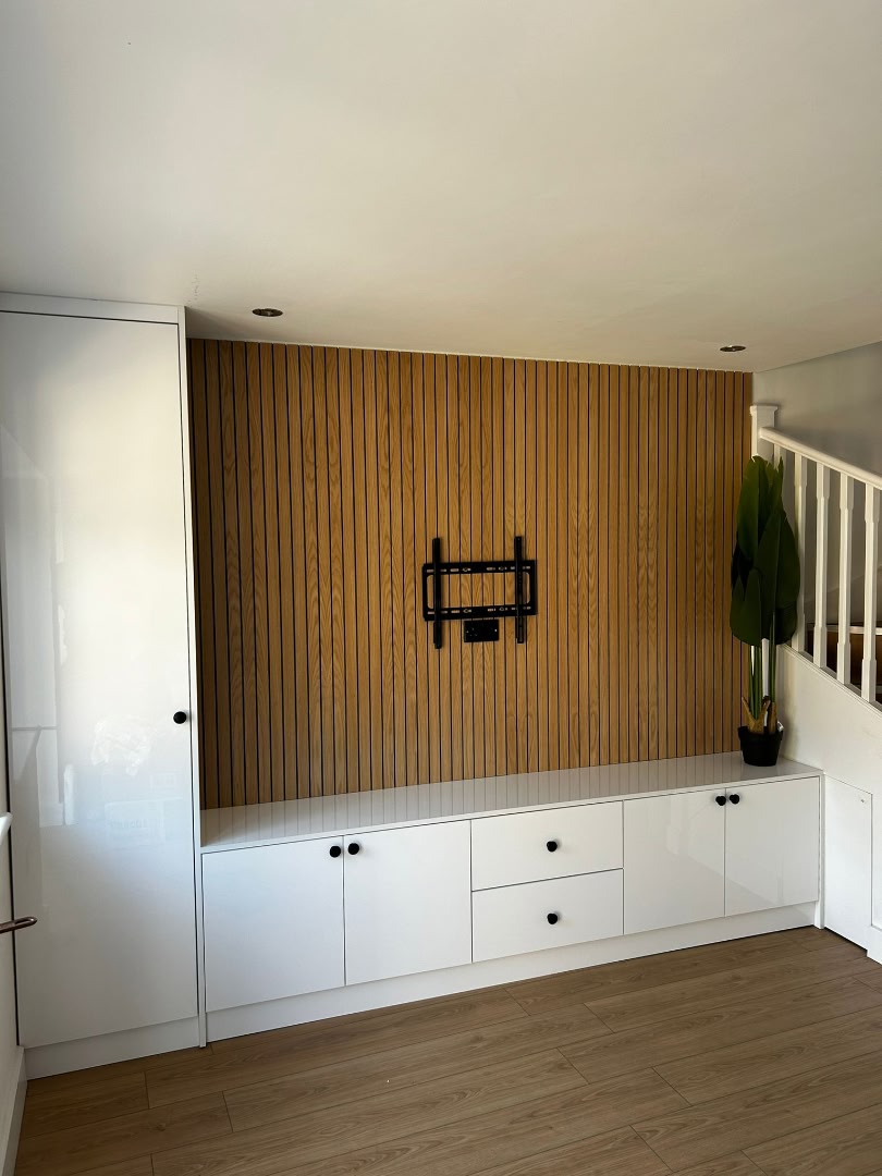 White cabinets around bracket 3
