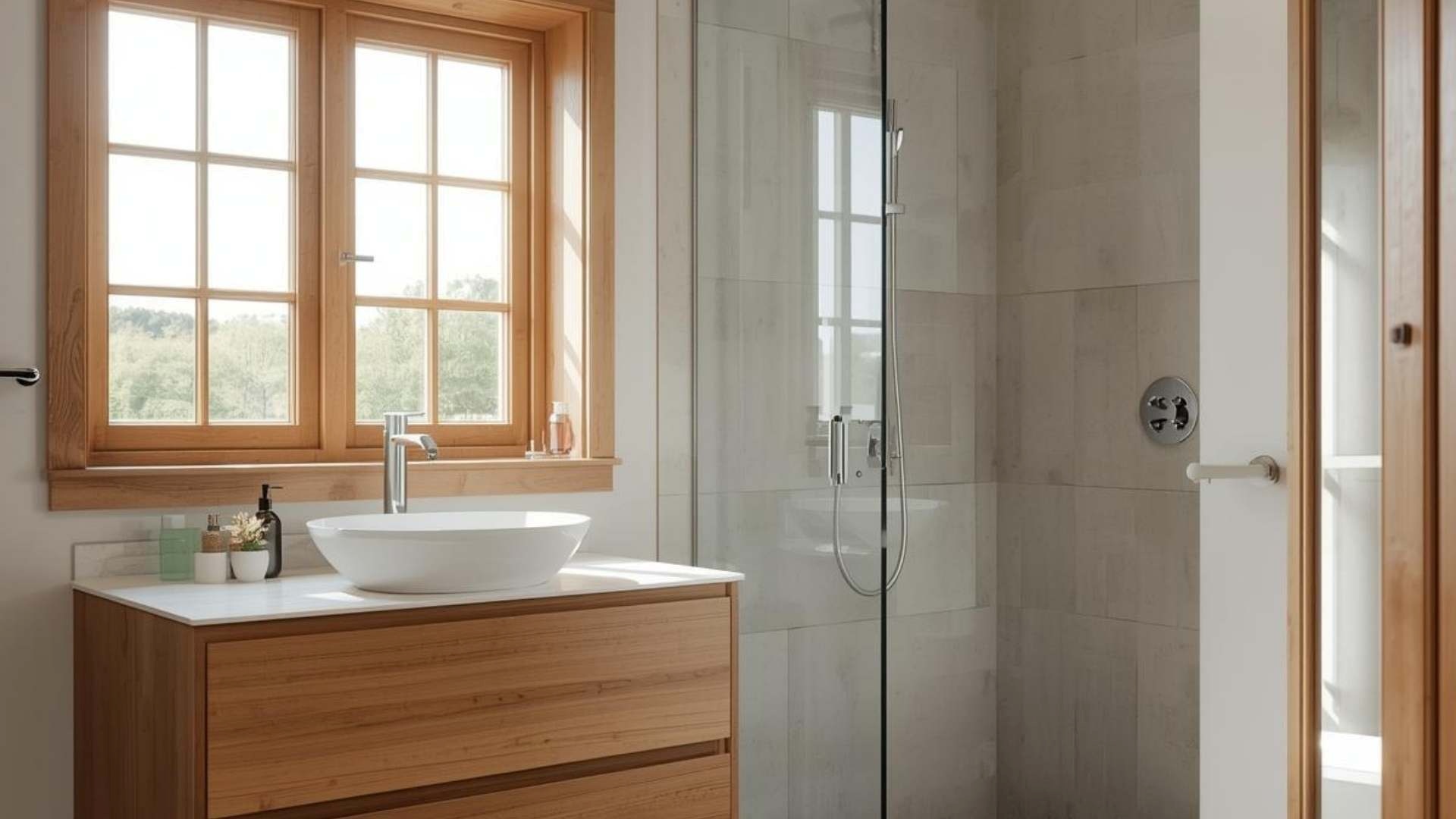 Oak Board in shower room