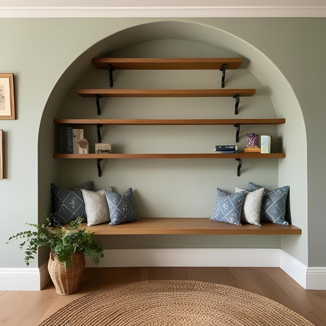 Shelves in the rest room