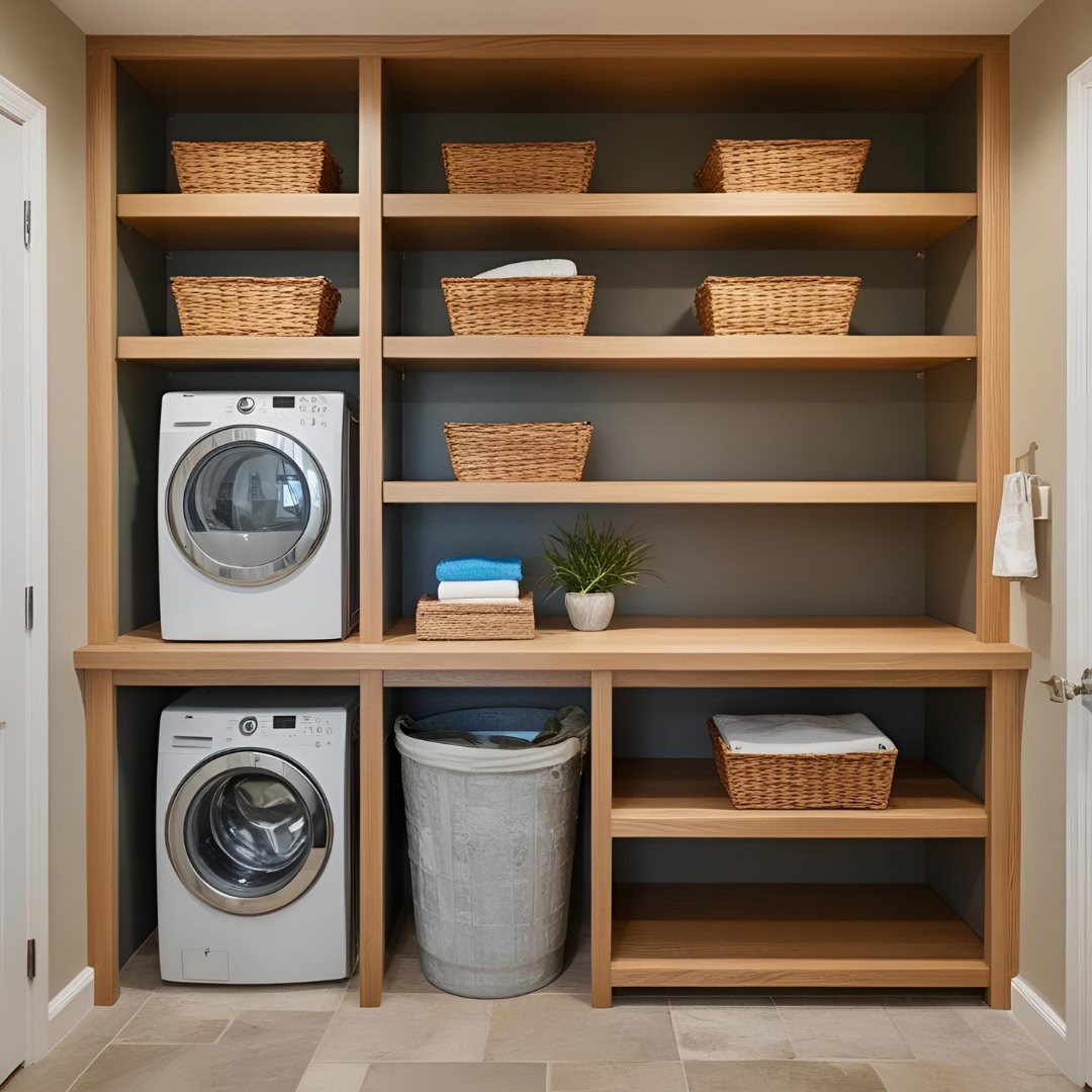 Shelves laundry room