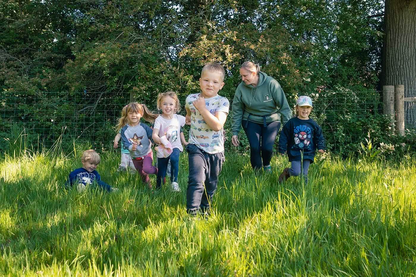 Children playing in the garden