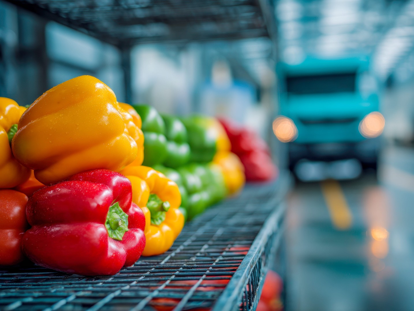 Freshly harvested peppers
