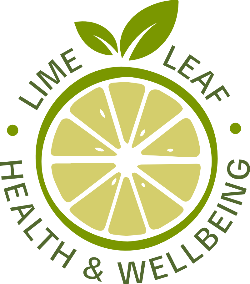 Lime leaf health wellbeing logo