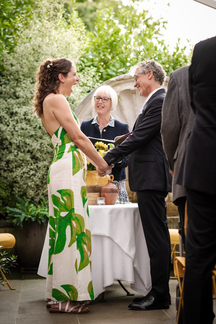 Bride and groom taking vows