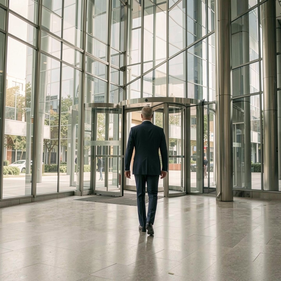 Businessman in a building