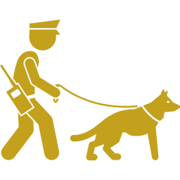 Security dog yellow