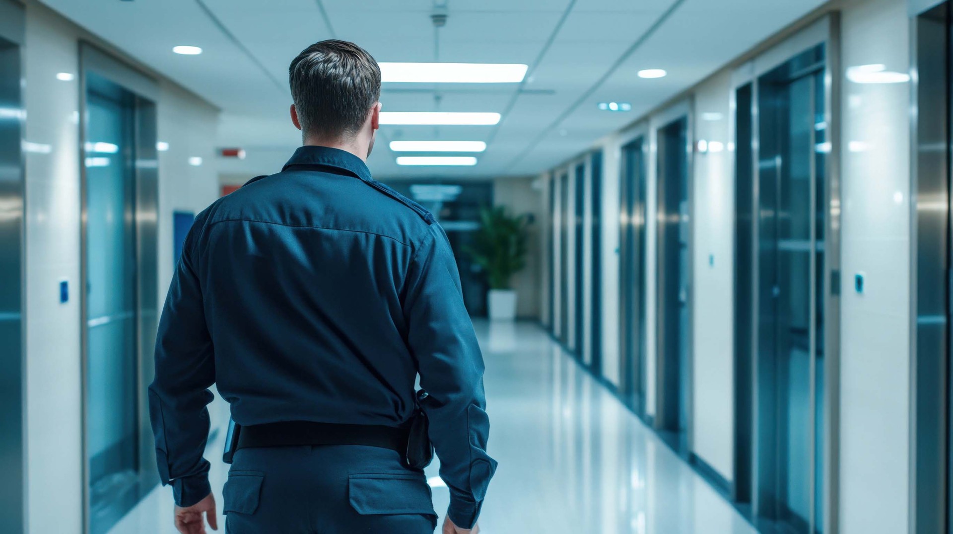 Security officer checking