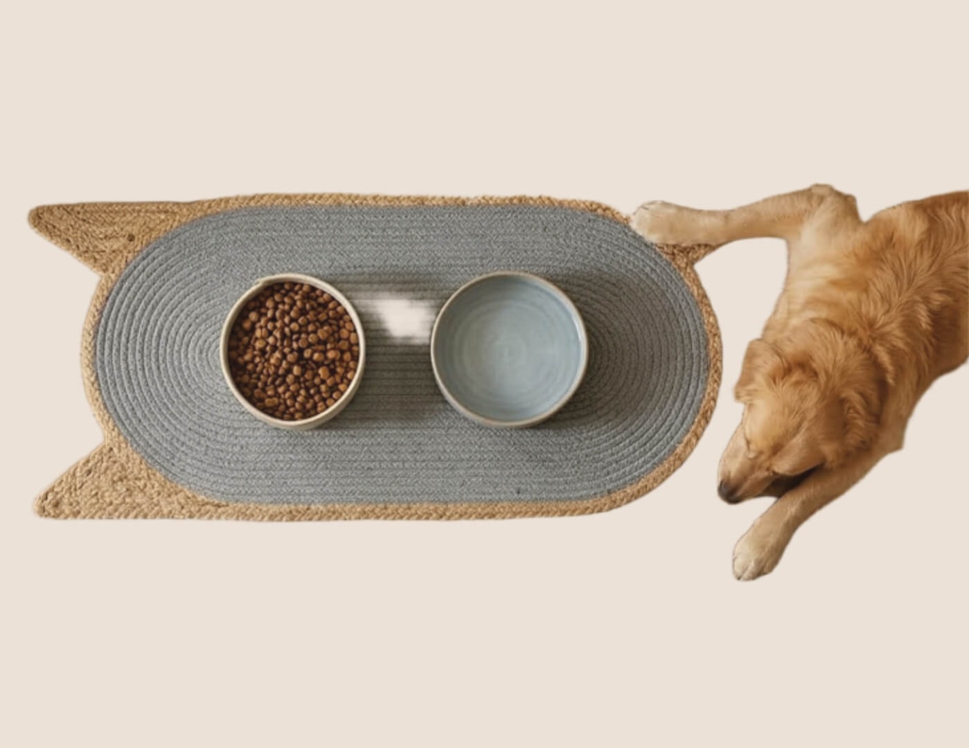 Dog bowl mat