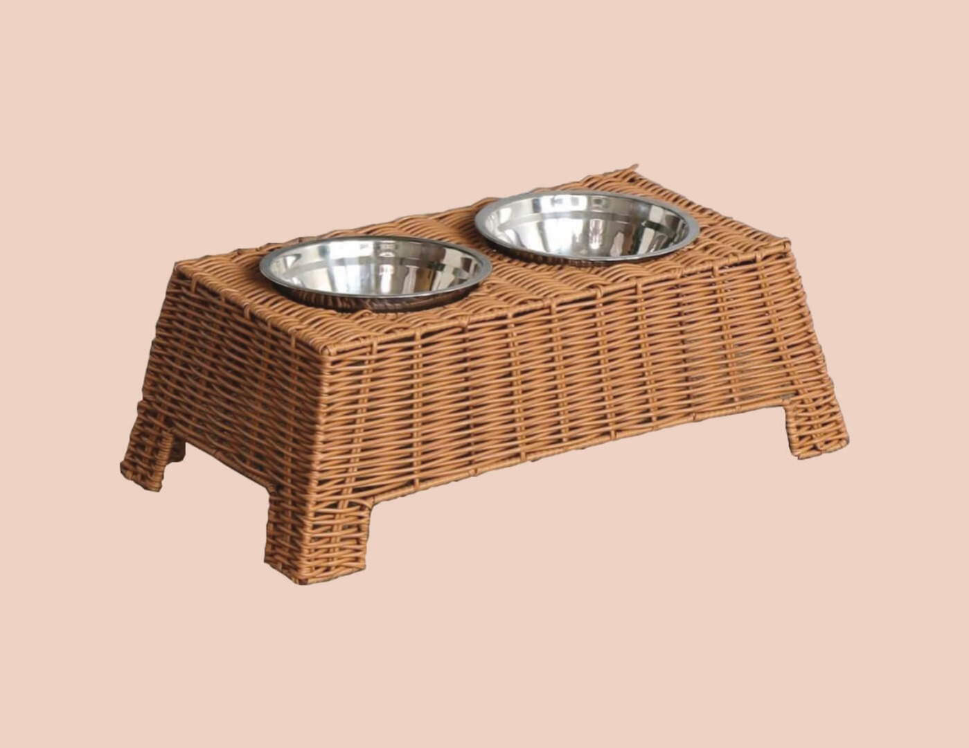 Ratan pet bowl stand