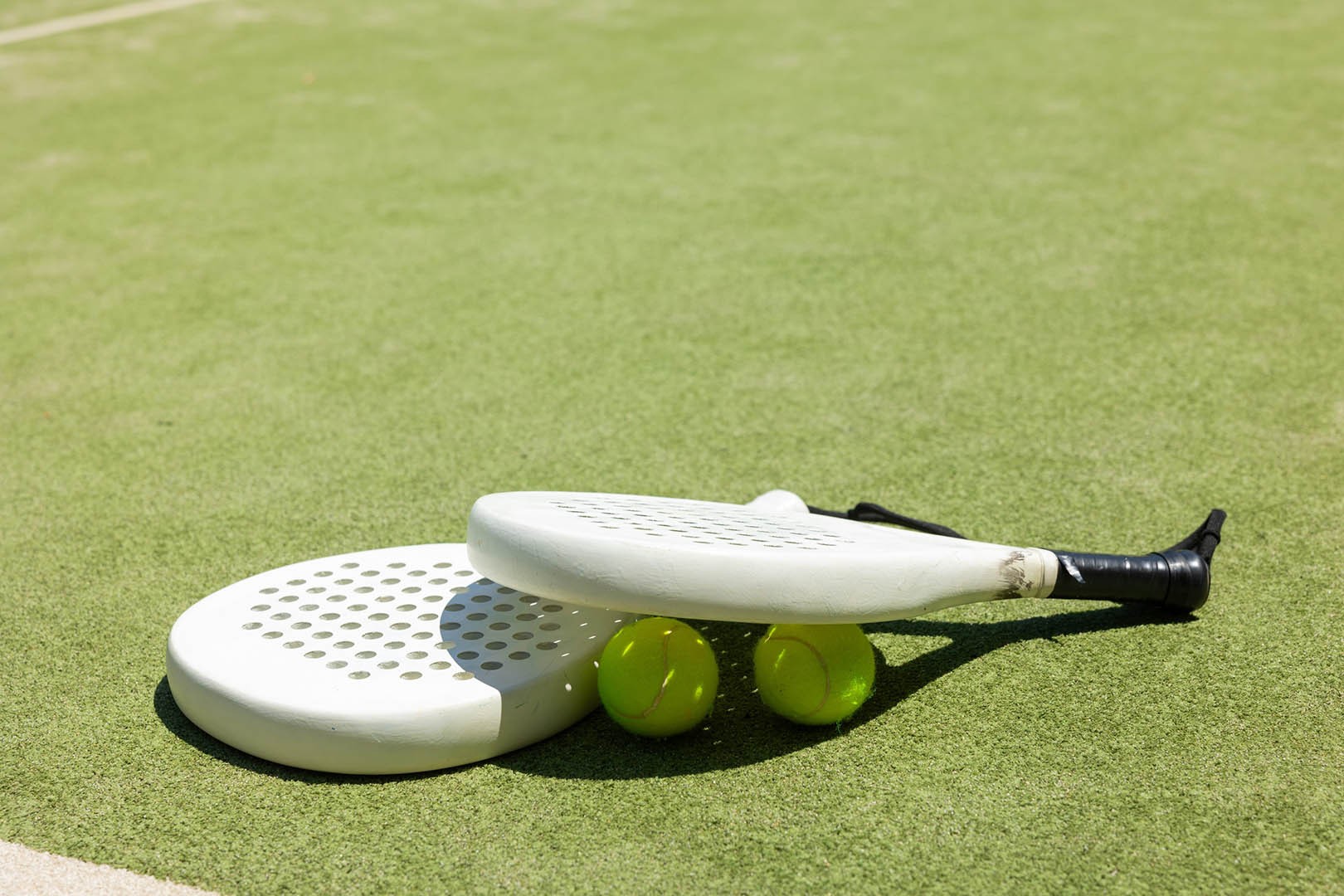tennis balls on the court