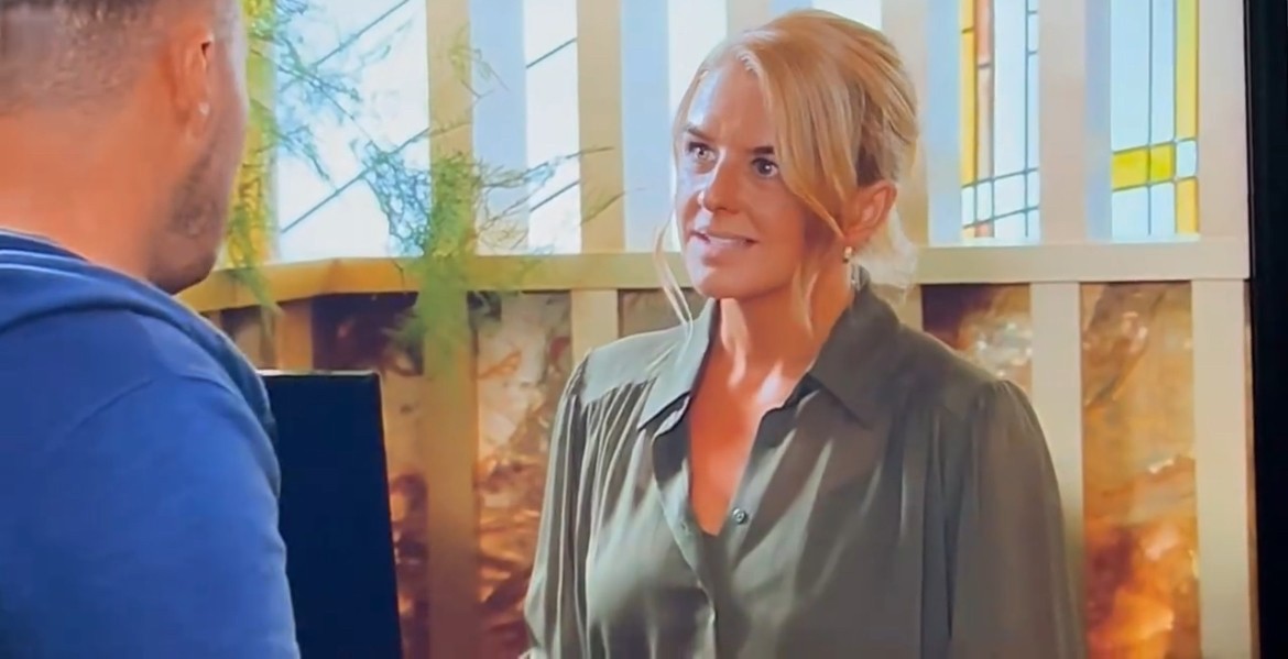 blonde woman smiling