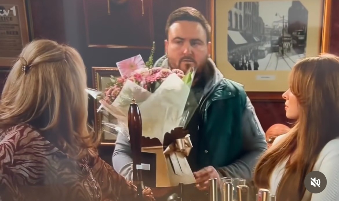 man with flowers for a woman