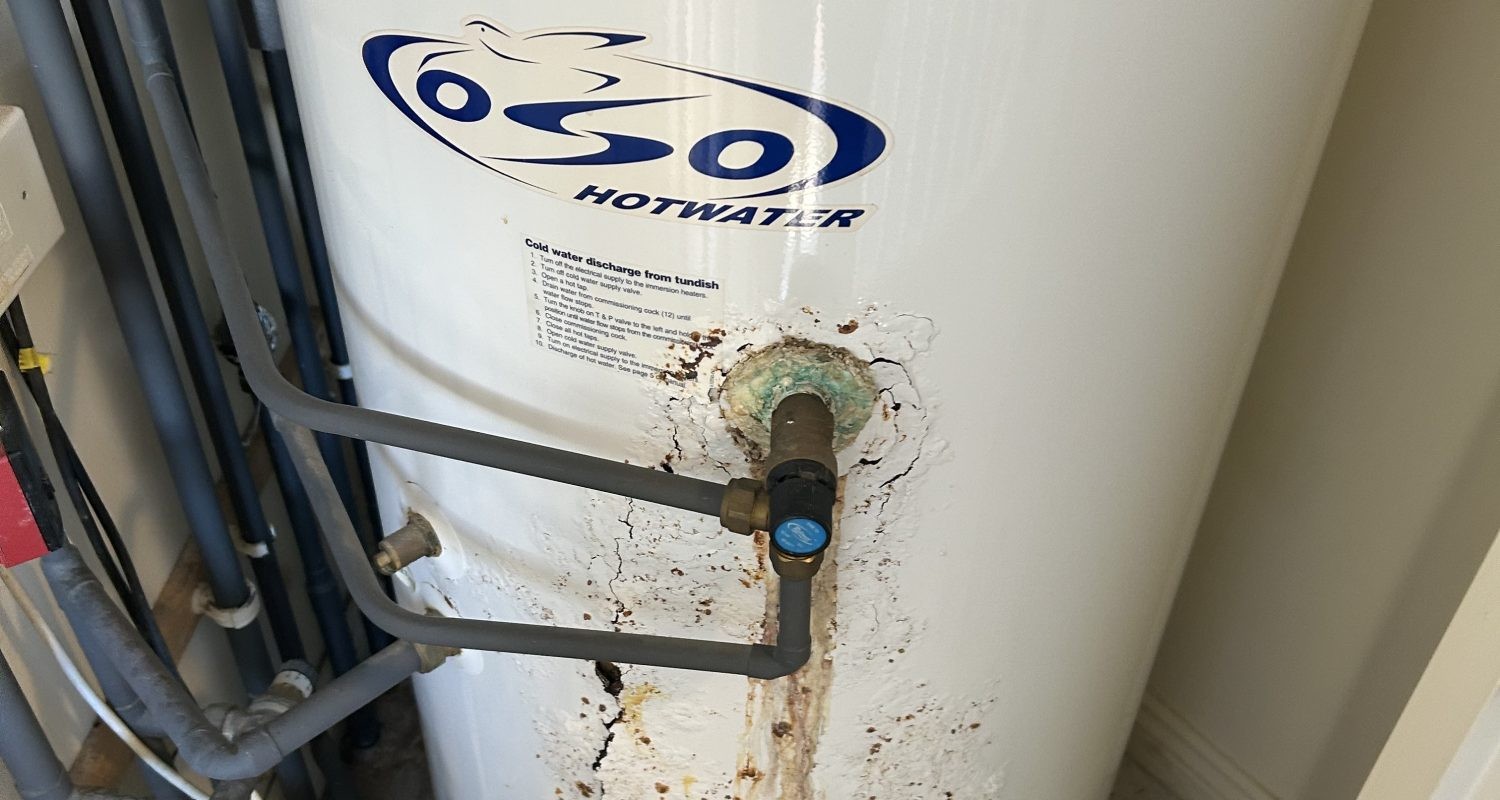 Damaged boiler close