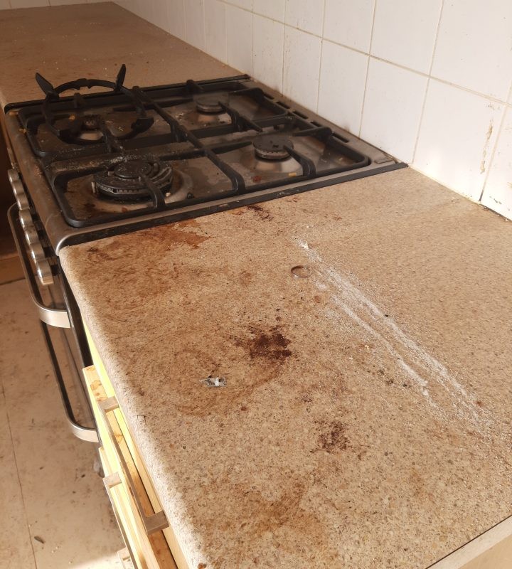 Mouldy kitchen counter top