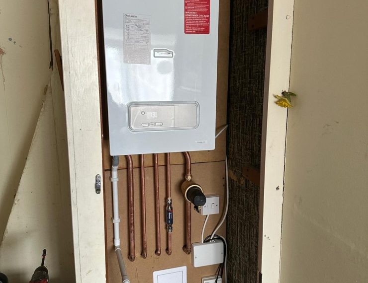 New boiler in cupboard