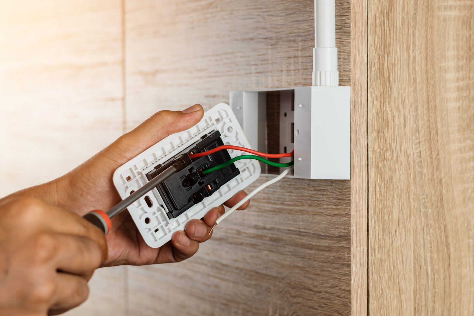 Plug socket being rewired