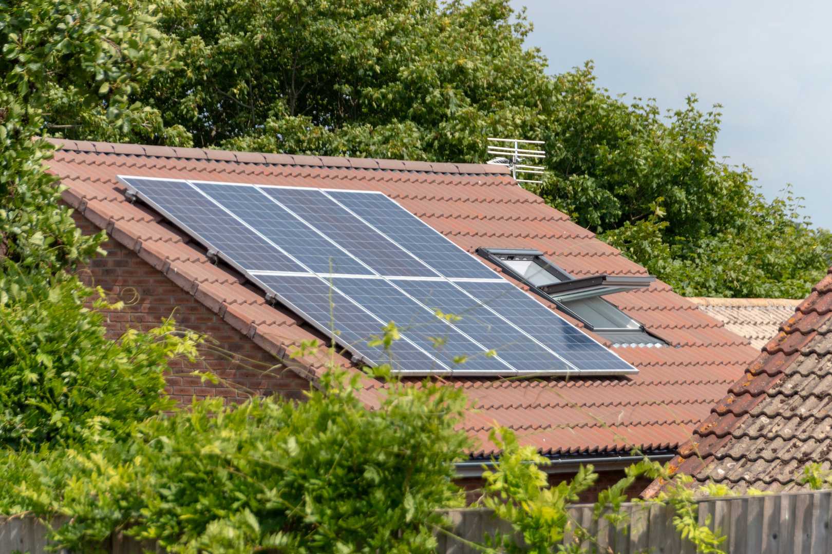 Small house with solar panels