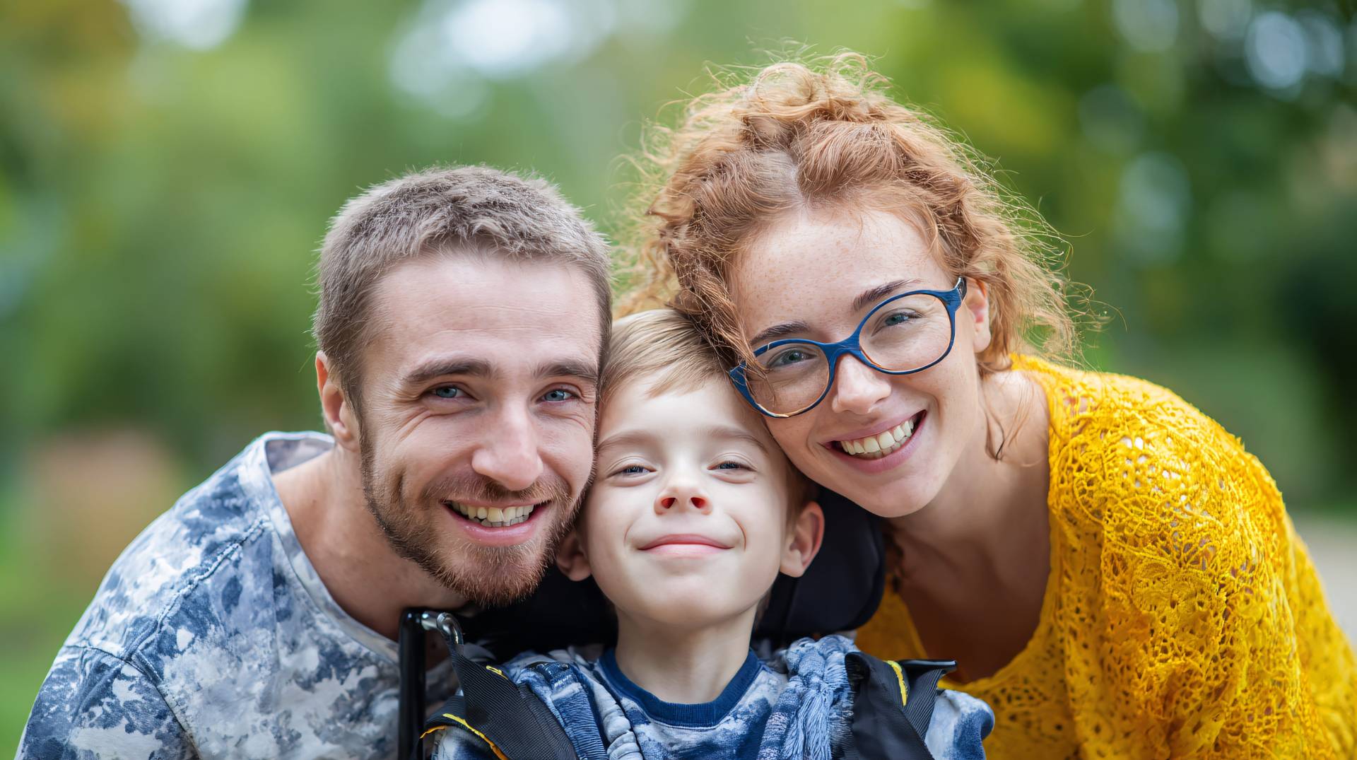 family with a child in the park