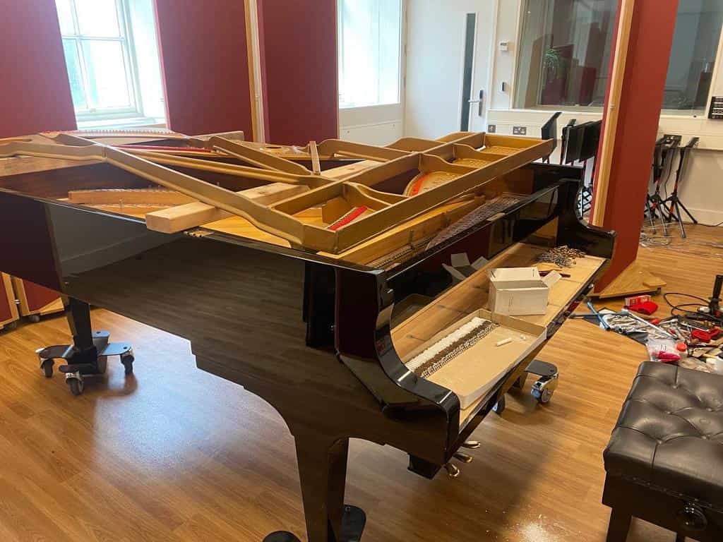 Inside a steinway piano