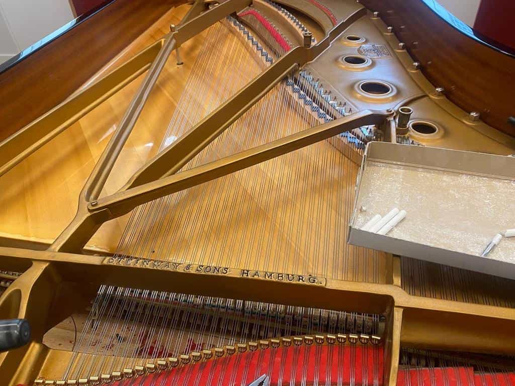 Inside a steinway piano
