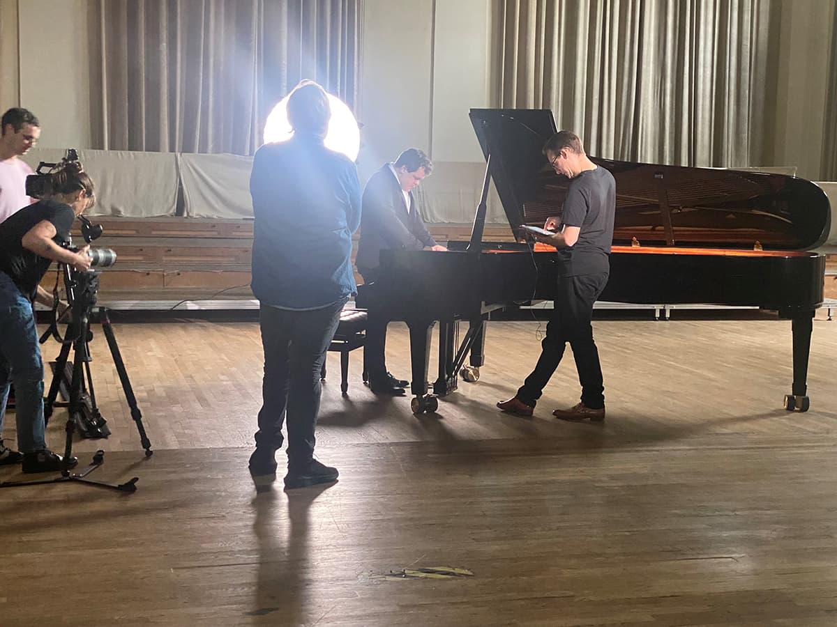 Inside a steinway piano