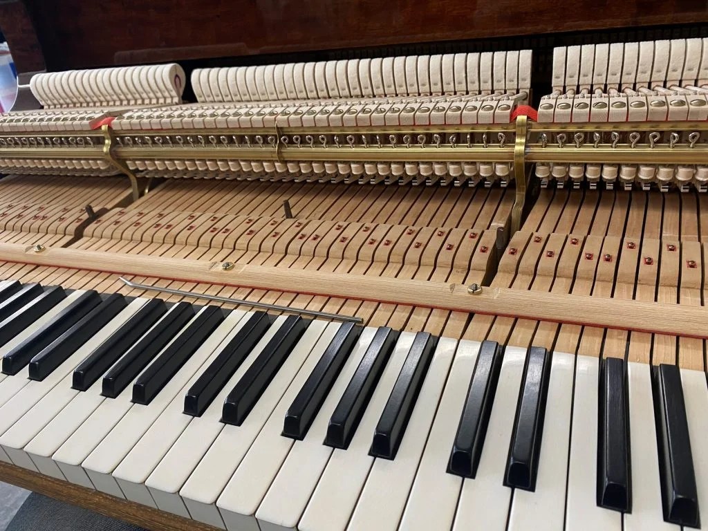 Upright piano action and keyboard