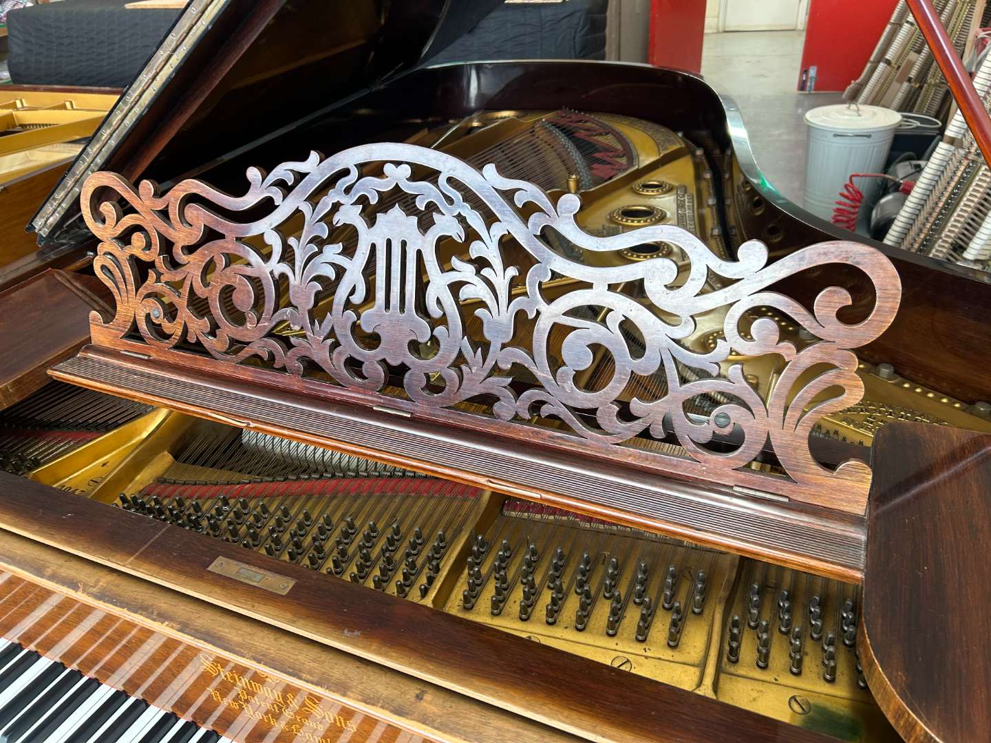 View of the piano