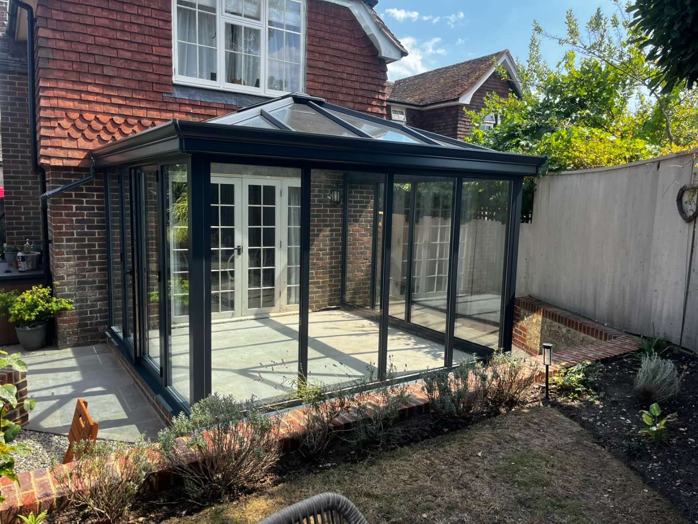 completed extension with panoramic windows