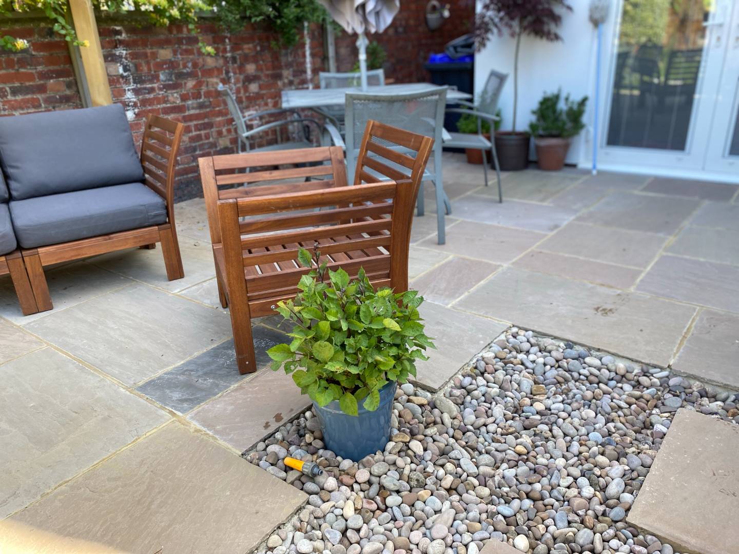 path with decorative planting
