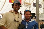 Co Skippers Alex Mehran (left) and Nick Halmos (right) collecting the S Division first place trophy at the 2009 Figawi