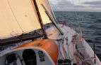 Footing in a rare eight knots of breeze north of the Gulf Stream
