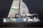 Ecover crosses the finishing line third in the Vendee Globe, 22 hours behind second place Bonduelle and 28 hours behind winner PRB.