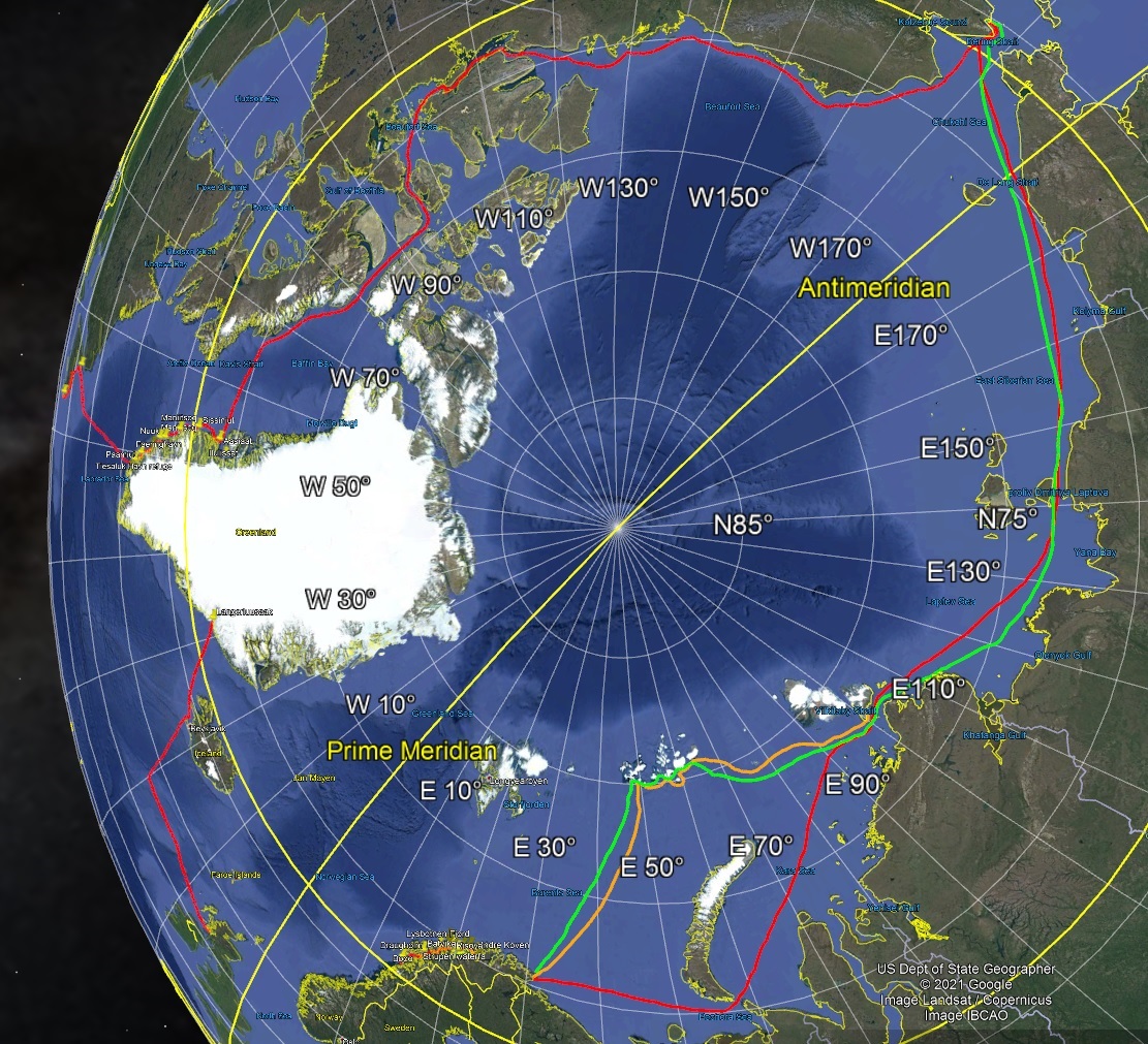 High latitude, polar, sailing, explorer, north west passage, north east passage, chart, map