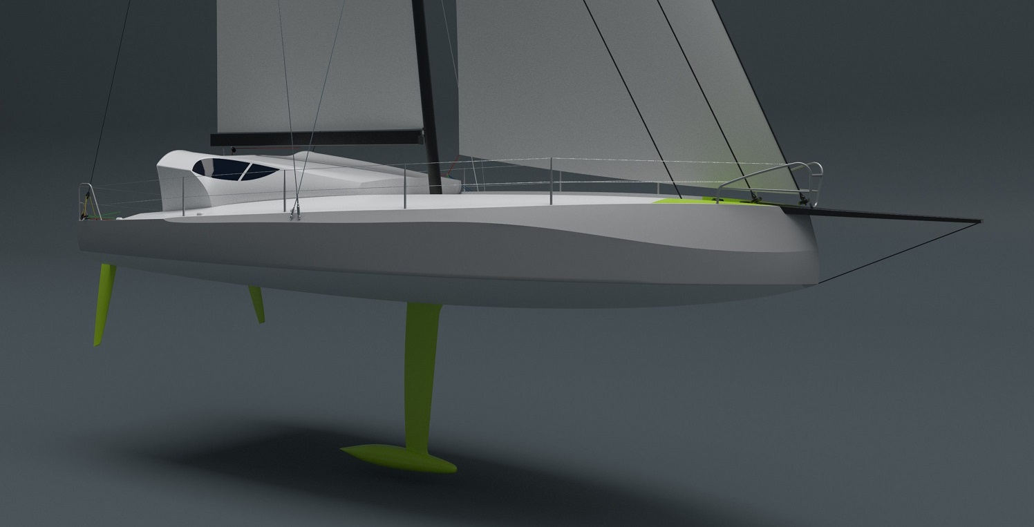 Owen Clarke are the designers of this new Open Class 40 with a scow bow design. This, their sixth generation Class 40 design when it is launched will be the nineteenth yacht in this long running fast 40 foot offshore racing class.