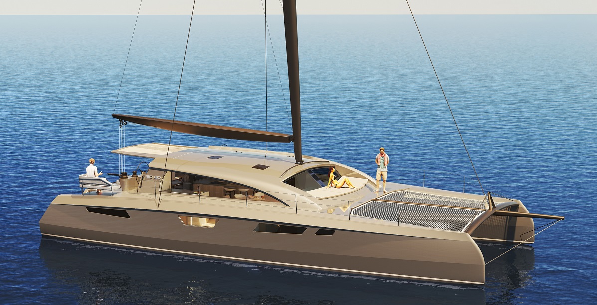 Lightweight carbon high‑performance catamaran engineered for fast offshore cruising, custom, with FEA structural engineering design. Advanced composite construction delivers speed, stability, and long‑range capability.