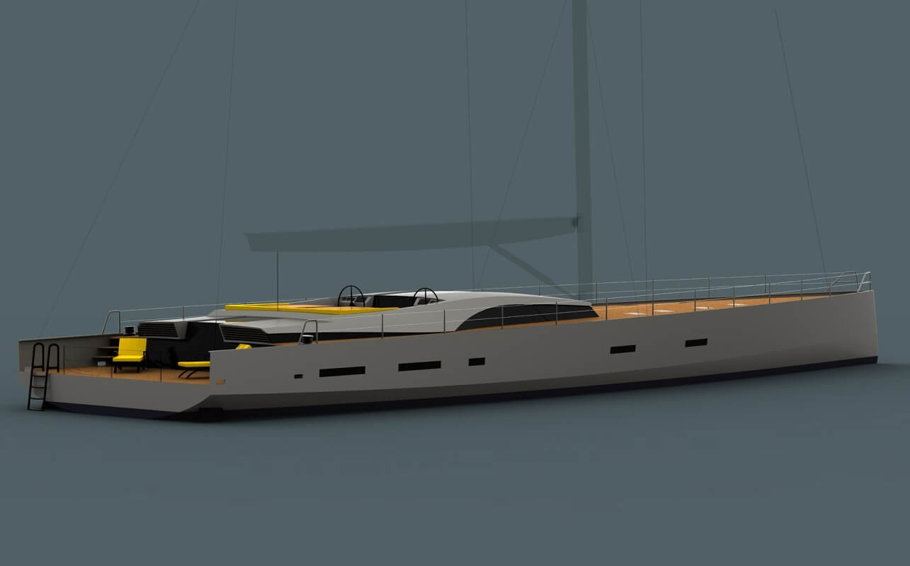 This is the latest large custom performance cruising yacht design from Owen Clarke. A long distance blue water cruiser created as a cruiser racer to be equally at home racing at superyacht bucket regattas, luxurious family cruising in the Med. or making a trans-oceanic passage to the Caribbean.