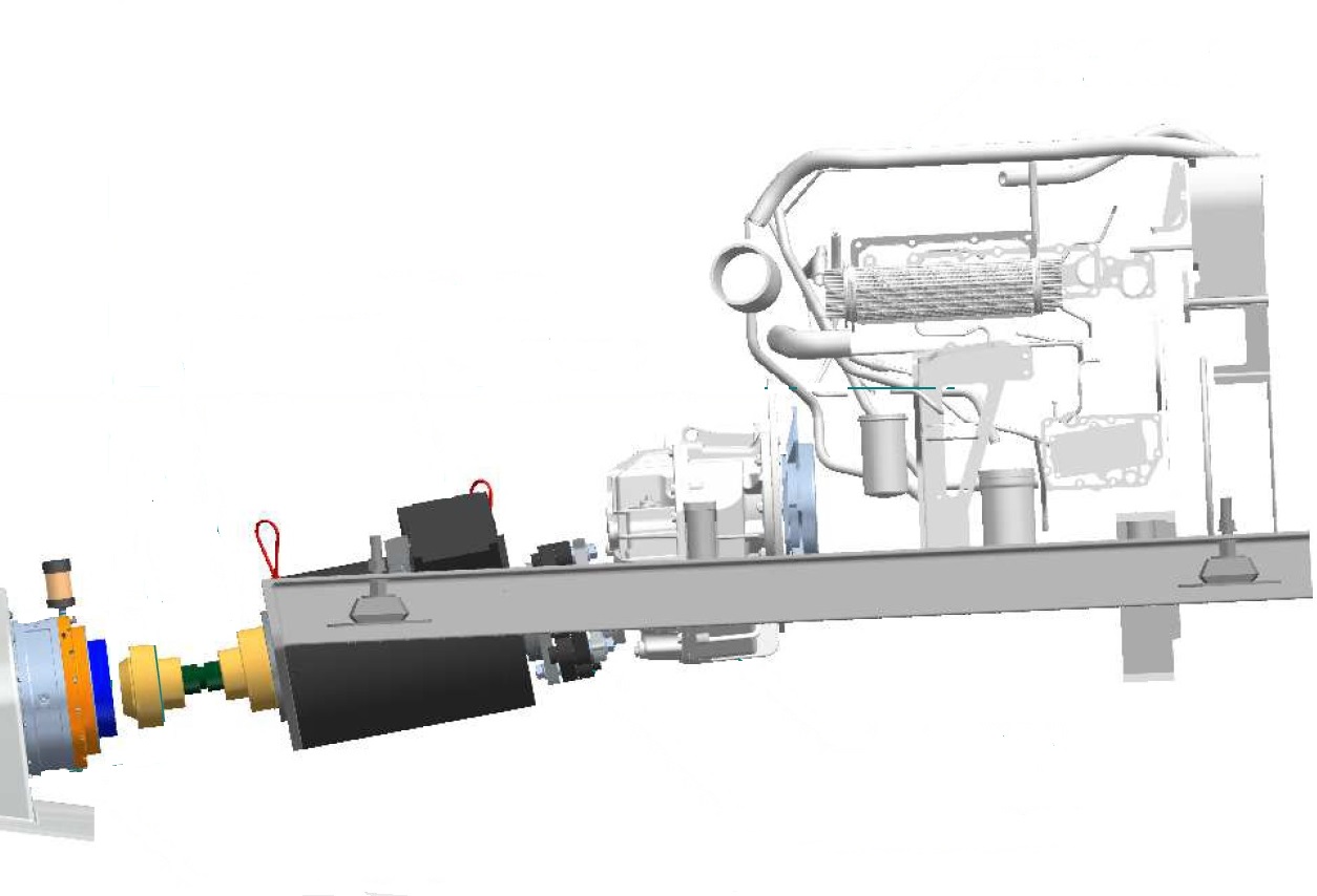 The is a 3D graphic of the propulsion system in Owen Clarke’s 25m motor sailer design. It incorporates twin diesel/electric hybrid drives to reduce emissions and allow silent zero emission propulsion up to a maximum of 6 knots and a conventional motoring speed in excess of 10 knots. In the near future, complete zero emission operation will be possible using hydrogen fuel cells/electric drive. It’s illustrative of our constant drive for innovation and the emphasis we place on a high level of mechanical engineering competence in both the design and build of our yachts.