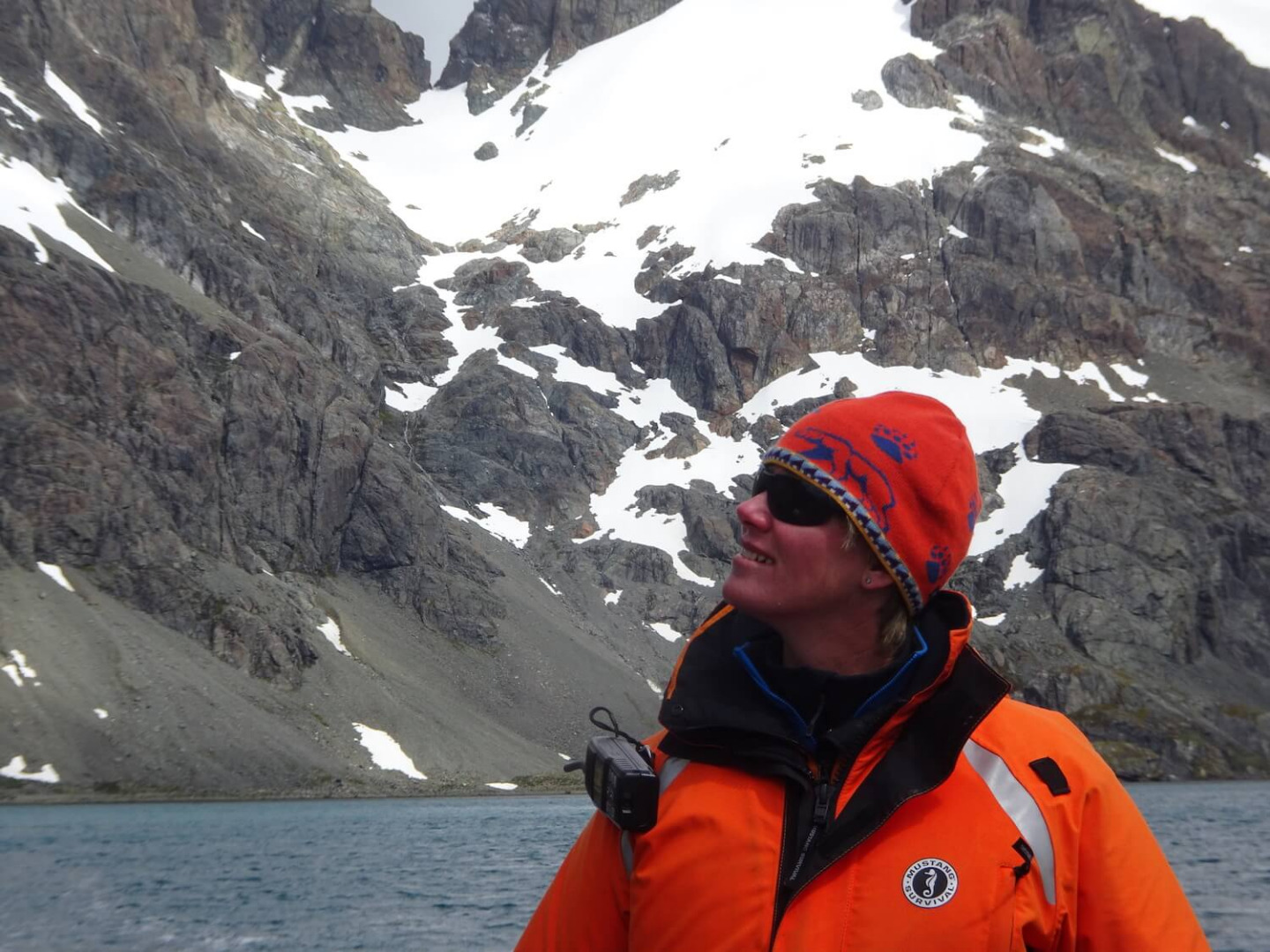 Photograph of Ashley Perrin, founder of Antarctic Ice Pilot, a yacht and superyacht services company that provides support for private and science expedition, adventure and sailing in the Antarctic and South Georgia.