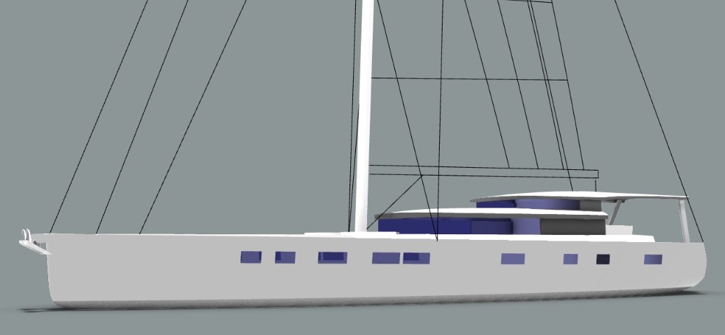 This is OC Project 200, a groundbreaking innovative 24-metre aluminium lifting keel explorer yacht for commercial charter and private expedition sailing which has officially been released to tender by Owen Clarke Design.
