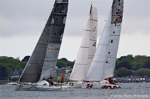 Cutlass and Dragon battle for the lead during the inshore events of the 11th Hour Racing Atlantic Cup