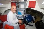 Joerg Riechers sitting comfortably on Cinnamon Girl, a rare occurence at sea. Joerg Riechers sitting comfortably on Cinnamon Girl, a rare occurence at sea.