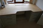 Home office desk unit, solid beech top, filing drawers to each side.

Complete office £4250