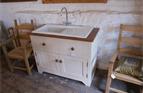 Free Standing sink unit with large ceramic sink and drainer, nickel mixer taps.

£1150 inv sink and taps