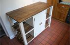 Kitchen Island Unit with reclaimed pine top and shelves.

£780