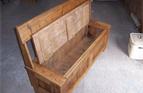 6' long settle bench with opening seat / lid, made from reclaimed victorian floorboards.

£480