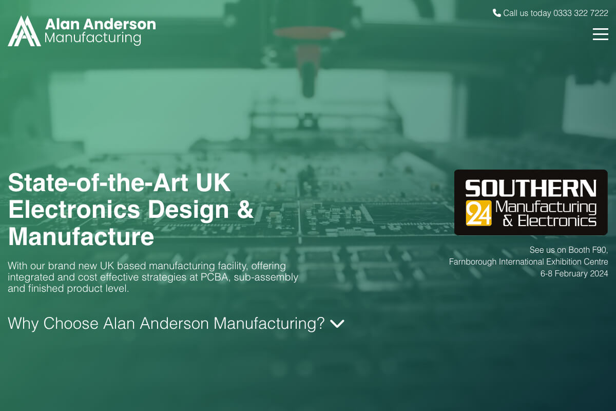 Alan Anderson Manufacturing Desktop | Toolkit Websites Portfolio