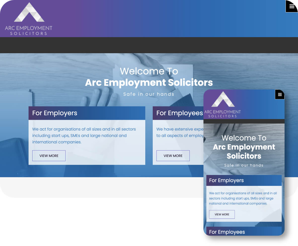 Arc Employment Solicitors | Toolkit Websites Portfolio